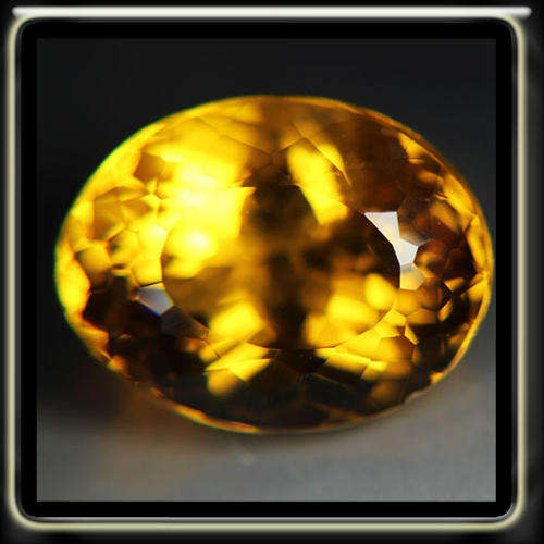 21.43CT MESMERIC YELLOW GOLD BRAZIL CITRINE [VVS] - PRECISION FANCY MULTI FACETED OVAL
