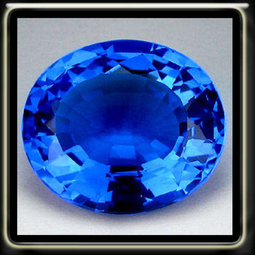 17.05CT FLAWLESS BLUE TANZANITE COLOUR QUARTZ [IF] - MODERN BRILLIANT DIAMOND FACETED OVAL