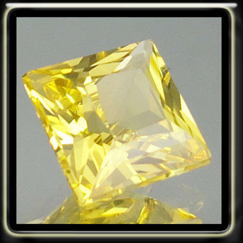 2.11CT EXCITING SPARKLING YELLOW PRINCESS DIAMOND SIMULANT (CUBIC ZIRCONIA)