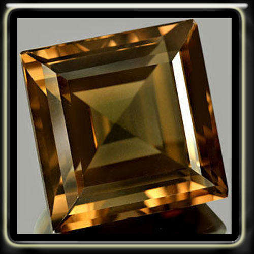 EXPLOSIVE 2.13ct Square Step Cut Brown Smokey Quartz