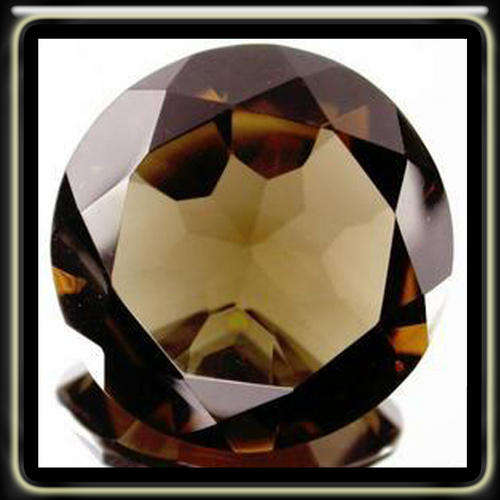 Amazing 5.33ct Smokey Brown Quartz Brilliant Round Checkerboard Cut Beautifully Polished