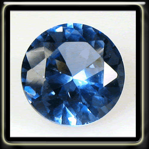 Classic 2.86ct Light Ceylon Blue Sapphire Man Made Simulant Cut In A Brilliant Round
