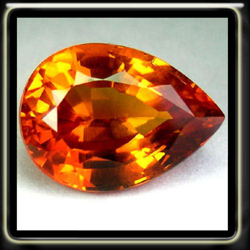 EXOTIC 5.20CT SUNSET ORANGE PEAR SAPPHIRE BEAUTIFULLY POLISHED