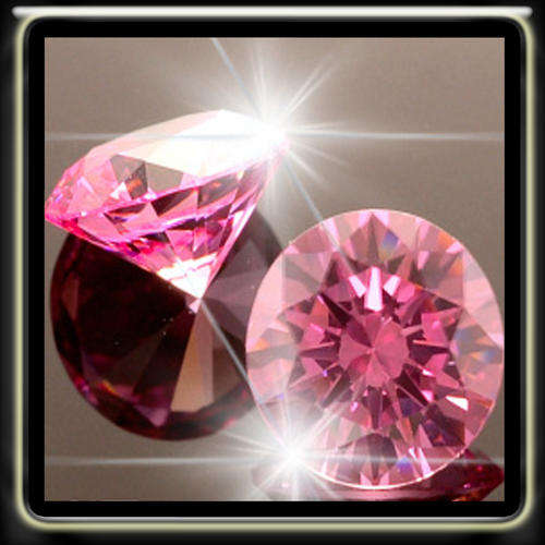 STRIKING 4.69CT A PAIR OF PRETTY PINK PRECISION BRILLIANT ROUND DIAMOND SIMULANTS (7MM)