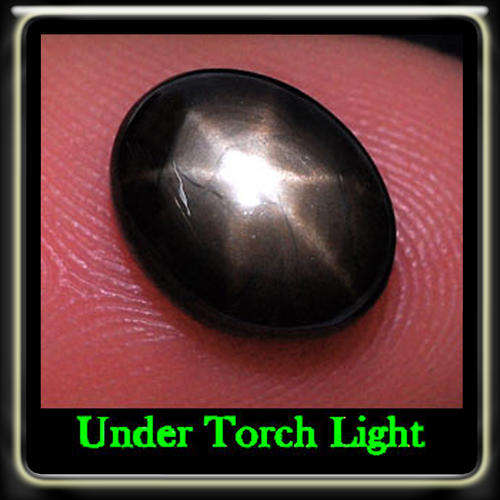 STRIKING 4.51CT DEEP BLACK NATURAL 6 RAY STAR SAPPHIRE A OVAL CABOCHON GEMSONE