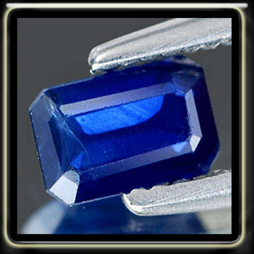 MAJESTIC 0.44CT NATURAL UNHEATED VIVID BLUE SAPPHIRE, AN OCTAGON POLISHED GEMSTONE