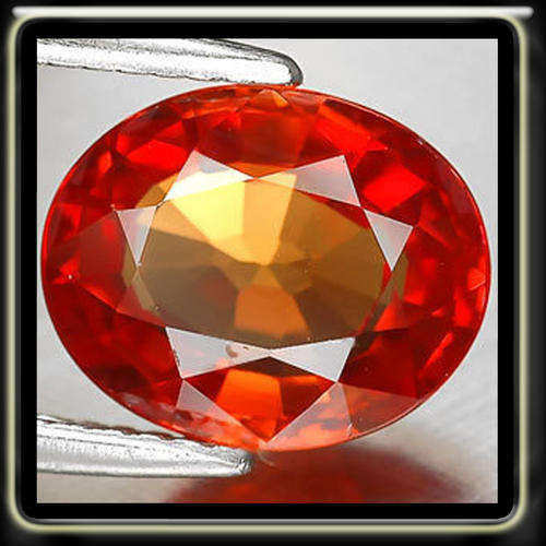 STUNNING 3.75CT VIVID ORANGE SONGEA SAPPHIRE CUT IN A MODERN OVAL WITH OUTSATNDING LUSTRE