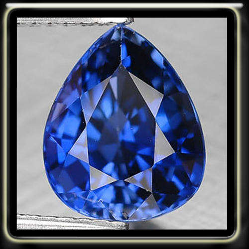 4.25CT ENTICING CORNFLOWER BLUE CEYLON SAPPHIRE POLISHED IN A PEAR GEMSTONE