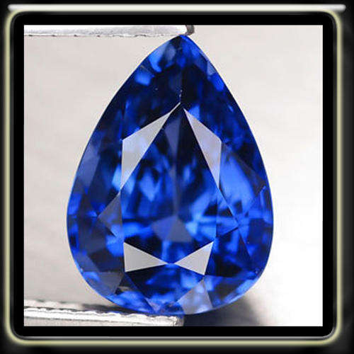 4.40CT ENTICING CORNFLOWER BLUE CEYLON SAPPHIRE POLISHED IN A PEAR GEMSTONE