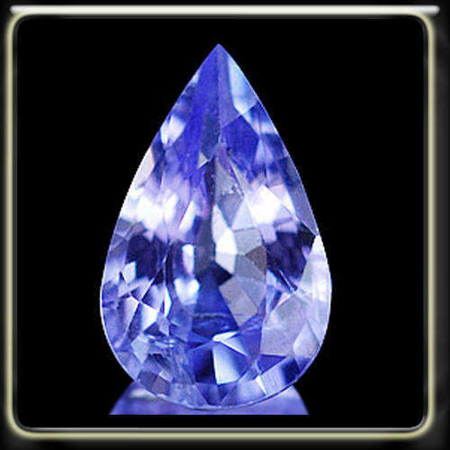 0.96CT SUMPTUNOUS NATURAL VIOLET BLUE TANZANITE A LUSTROUS PEAR GEMSTONE