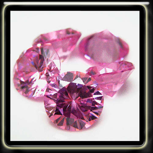 STRIKING 4.54CT A PAIR OF PRETTY PINK PRECISION BRILLIANT ROUND DIAMOND SIMULANTS (7MM)