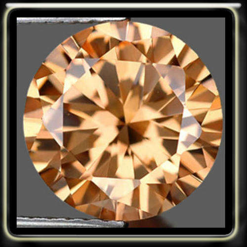2.50CT PRECISION BRILLIANT ROUND CHAMPAGNE DIAMOND SIMULANT WITH BEATIFULL LUSTRE