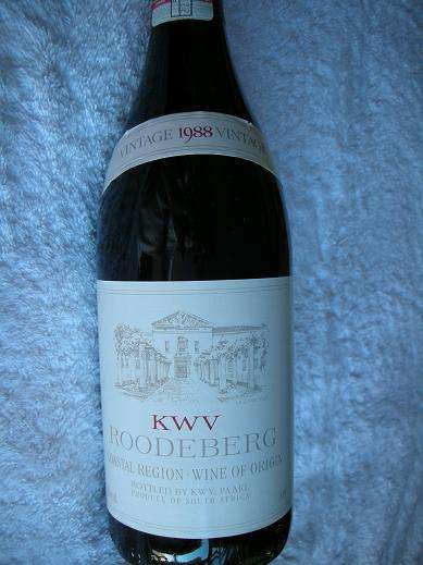 1988 KWV Roodeberg Red Wine - Collectors