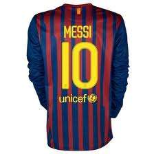 **AUTHENTIC** CHAMPIONS LEAGUE- BARCELONA FC-MESSI-10-X LARGE-HOME KIT-LONG SLEEVE