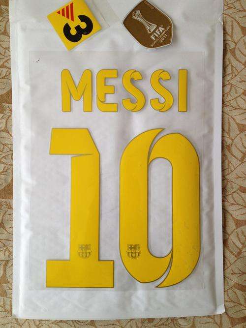 BARCELONA 12/13 MESSI 10 IRON ON PRINT WITH TV3 BADGE AND FIFA WORLD CLUB CHAMPION BADGE