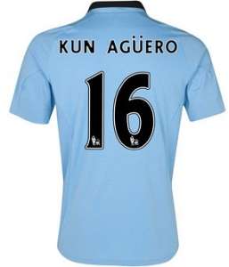 ***AUTHENTIC*** MANCHESTER CITY HOME 12/13 KUN AGUERO-16-MEDIUM