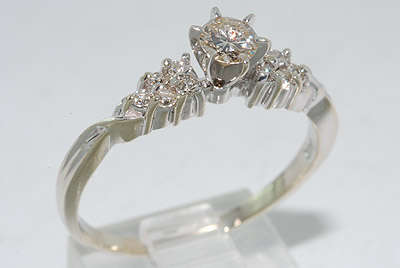 R29110 - .28CT 13 STONE ROUND CUT DIAMOND ENGAGEMENT RING