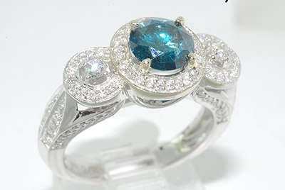 R150000 1.68CT ROUND CUT BLUE DIAMOND ENGAGEMENT RING