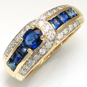 R13500 - REAL 0.8CT SAPPHIRE & DIAMOND 9K SOLID GOLD RING