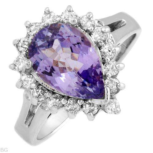 R34990 - DAZZLING 2.15 TANZANITE & DIAMOND RING CRAFTED IN 14 WHITE GOLD **CERTIFICATE INCLUDED**