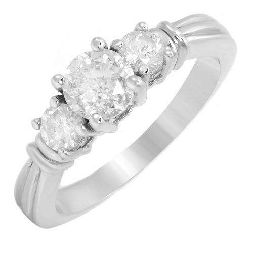 R88210 - IRRESISTIBLE1.15 CT THREE STONE PLUS RING  MADE IN 18K GOLD  **CERTIFICATE INCLUDED**
