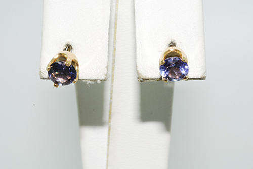 R28175 - STUNNING 1.50CT TANZANITE STUD EARRINGS ROUND CUT