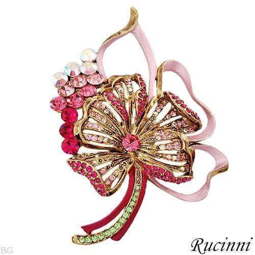 R3500 - RUCINNI BROOCH WITH GENUINE CRYSTALS