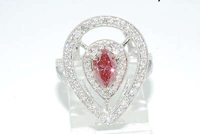 R80000 1.19CT MARQUISE CUT PINK & WHITE DIAMOND RING