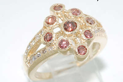 R45000 -  ELEGANT .62CT ROUND CUT PINK DIAMOND & WHITE DIAMOND RING