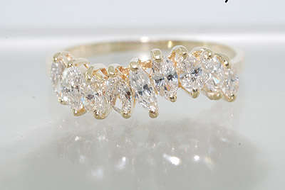 R70000 - ELEGANT 1.07CT 9 STONE MARQUISE CUT DIAMOND WEDDING BAND