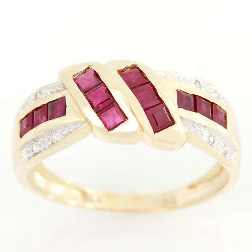 1.32CT NATURAL RUBY & DIAMOND 9CT 9K SOLID GOLD RINGS