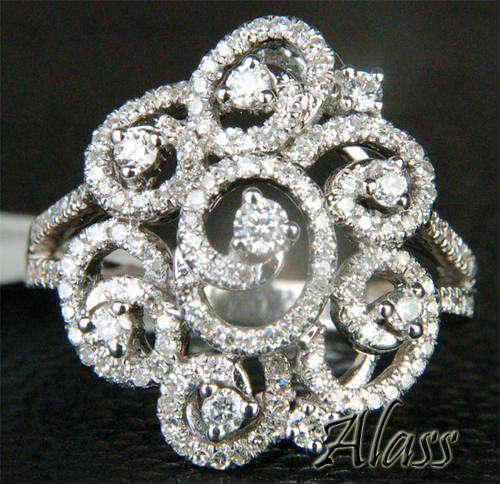 OUTSTANDING 1.15CT PAVE DIAMOND RING