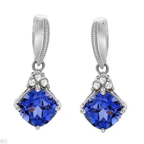 MAJESTIC 3.26CT SAPPHIRE & DIAMOND EARRINGS CRAFTED IN WHITE GOLD