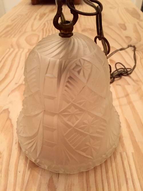Pressed glass light shade