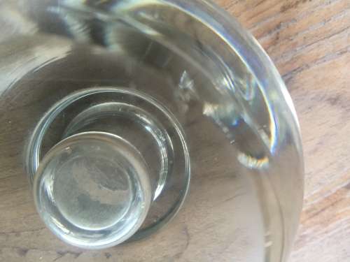 Vintage glass ink well paperweight