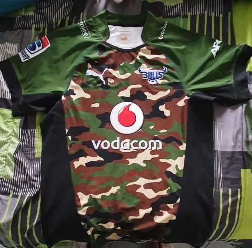 BLUE Bulls camo super rugby player jersey