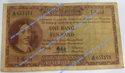 South African Reserve Bank notes (4) - M H De Kock - 1 lot