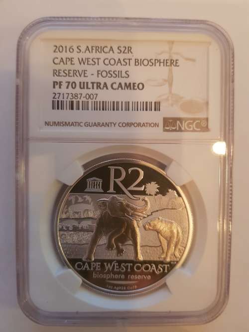 2016 silver R2.00 West coast biosphere- fossils PF70!!