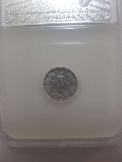 1892 ZAR 3 Pence - VF25 - Rare date