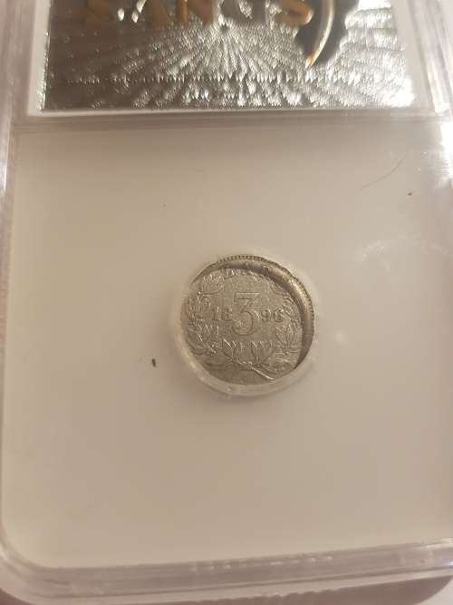1896 ZAR 3 Pence VF25 !