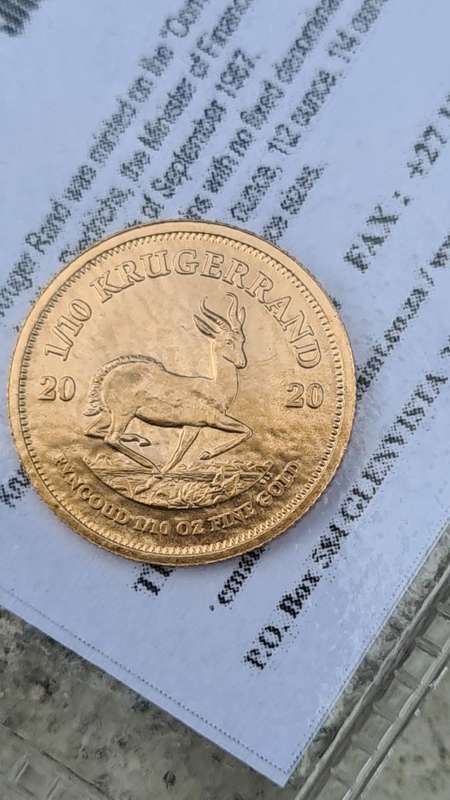 2020 1/10th OZ Gold Krugerrand- In pouch with certificate! Valuable & Beautiful!