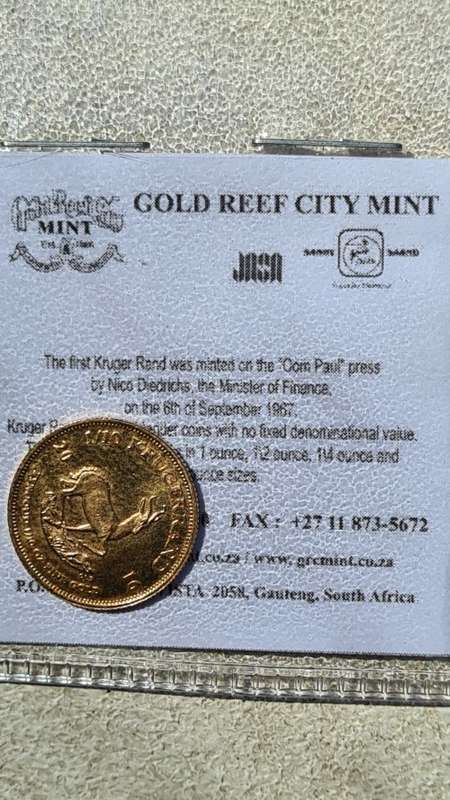 1016 1/10th OZ Gold Krugerrand in pouch with certificate! Gold is rising !