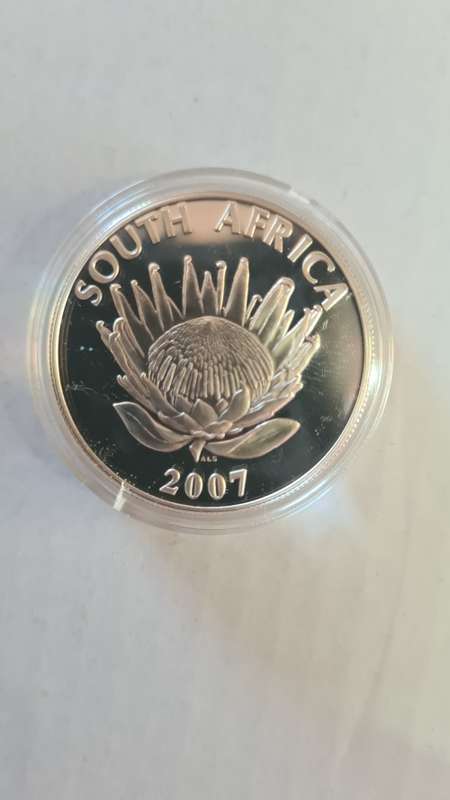 2007 Silver proof Protea Rand - In box & capsule with certificate