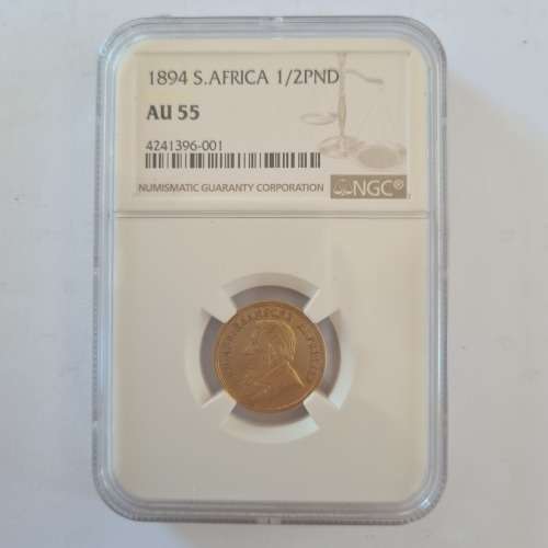 1894 ZAR Gold half pond - NGC - AU55 - Key date
