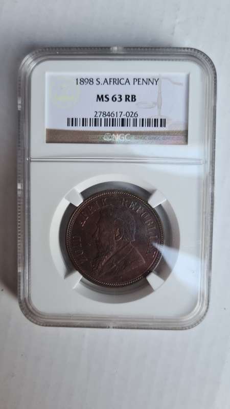1898 ZAR Penny - NGC - High grade - MS63 RB