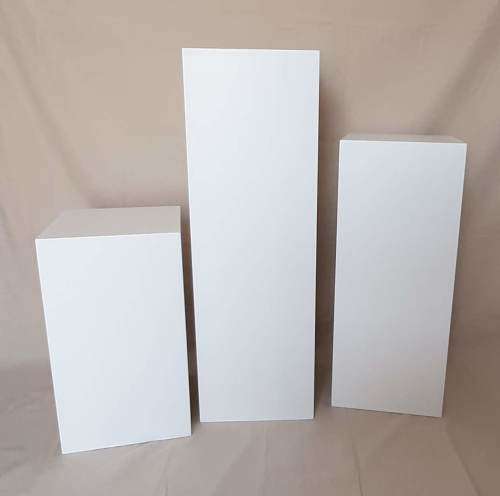 White Wooden Display Plinth Stand Set WEEKEND SPECIAL