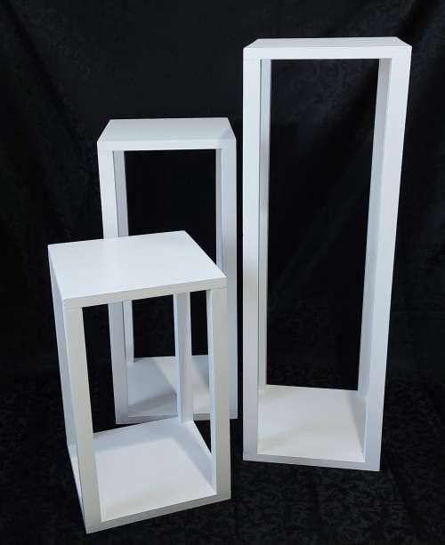 BLACK FRIDAY SPECIAL White Wooden Frame Display Stand/Plinth Set of 3