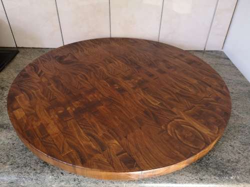 60cm Custom End Grain Lazy Susan (Imbuia Dark Stained Finish)