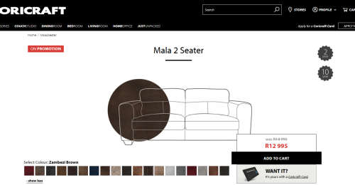 CORI CRAFT MALA DOUBLE SEATER SOFAS ZAMBEZI BROWN - GENUINE LEATHER