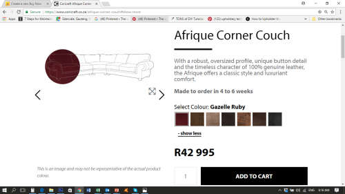 MASSIVE DISCOUNT SALE!!! CoriCraft Genuine Leather Corner Couch- Afrique Corner Suite